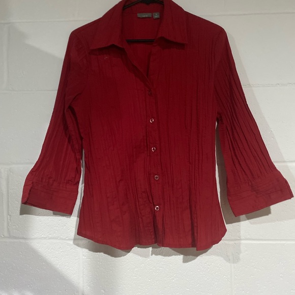 Apt. 9 red button down blouse medium - Picture 1 of 4